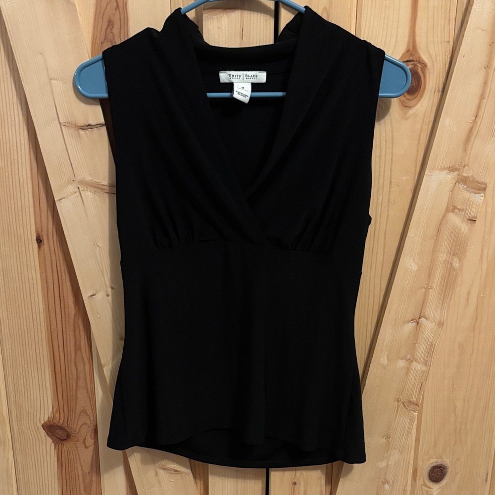 White House Black Market Black Sleeveless Blouse